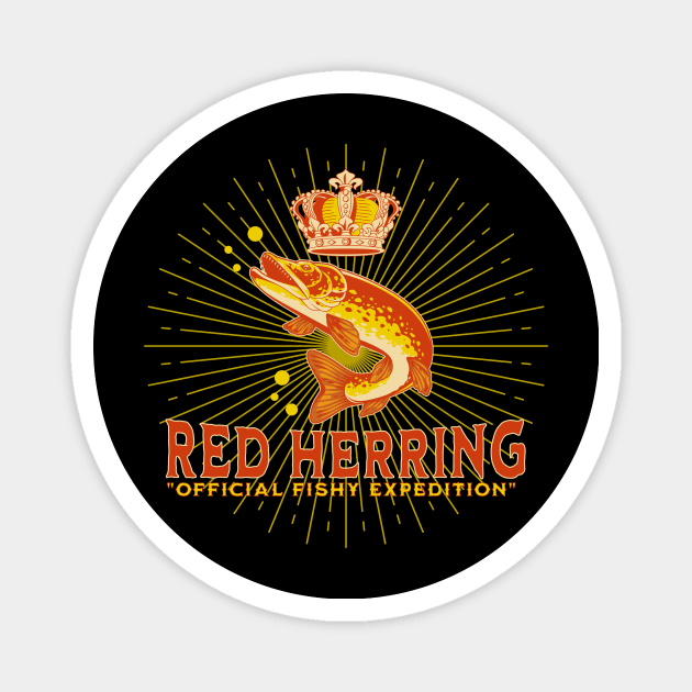 Red Herring Dark Color Shirt Design Magnet by LostVikingTee